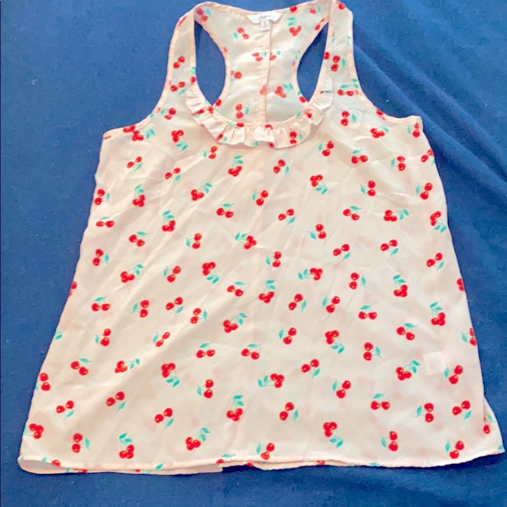 Cherry print halter tank top